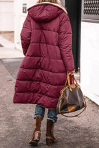Anna Women's Long Shearling Lined Quilted Puffer Coat