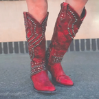 Beau Women's Leather Studded Western Tall Boots