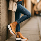 Tia Leather Platform Ankle Boots with Chunky Sole