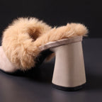 Frita Fur Block Heel Mules for Winter