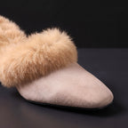Frita Fur Block Heel Mules for Winter