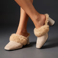 Frita Fur Block Heel Mules for Winter