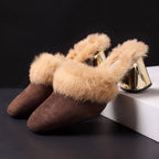 Frita Fur Block Heel Mules for Winter