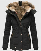 Lea Women's Fur Hooded Quilted Winter Puffer Coat