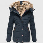 Lea Women's Fur Hooded Quilted Winter Puffer Coat