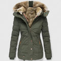 Lea Women's Fur Hooded Quilted Winter Puffer Coat