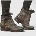 Wanda Vintage Distressed Leather Ankle Boots