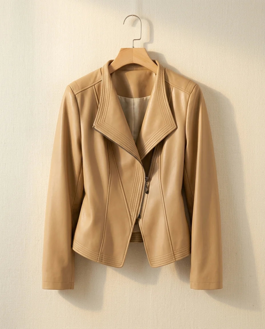 Mila Women's Sheepskin Leather Moto Jacket