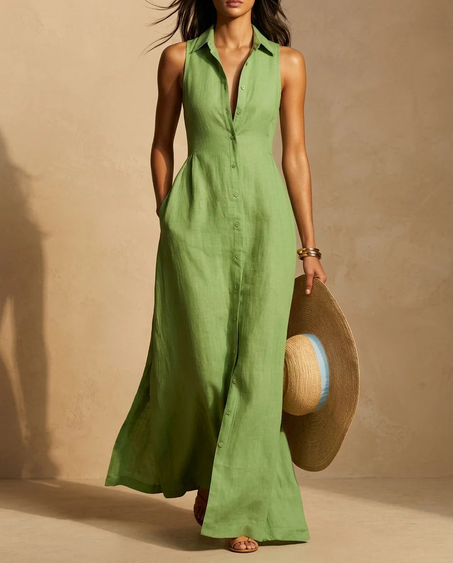Ellie Women's Sleeveless Shirt Dress