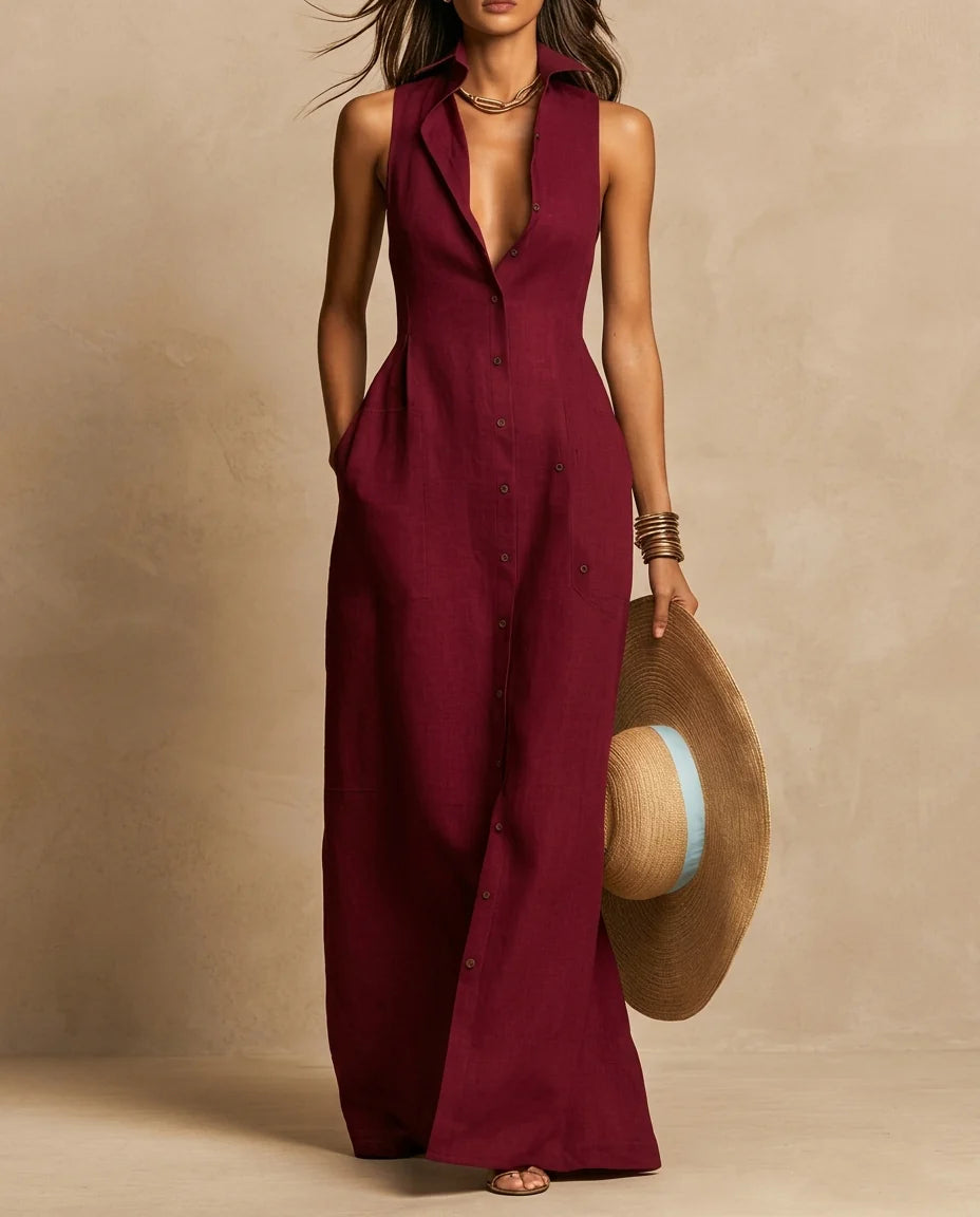 Ellie Women's Sleeveless Shirt Dress
