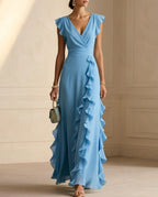 Elma Women's Ruffle Wedding Guest Maxi Dress