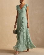 Elma Women's Ruffle Wedding Guest Maxi Dress