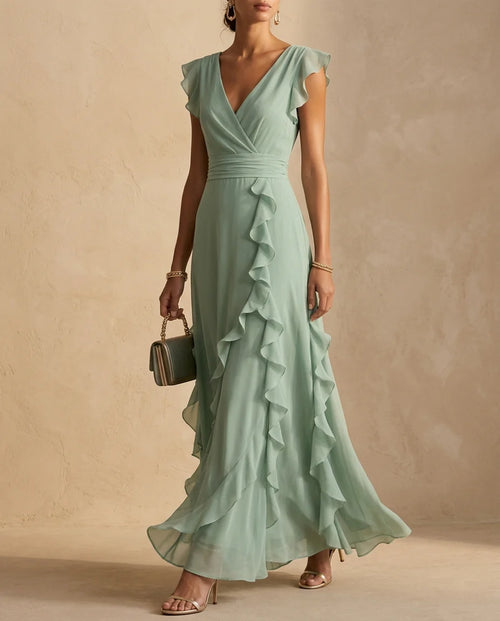 Elma Women's Ruffle Wedding Guest Maxi Dress