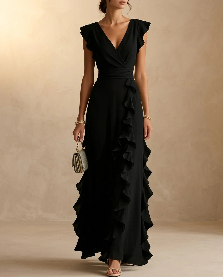 Elma Women's Ruffle Wedding Guest Maxi Dress