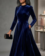 Genevieve Women's Velvet Puff Sleeve Maxi Dress