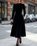 Genevieve Women's Velvet Puff Sleeve Maxi Dress
