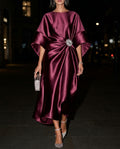 Anastasia Women's Satin Draped Cape Dress
