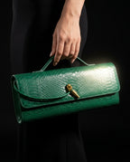 Vivienne Snake Embossed Baguette Bag