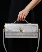 Vivienne Snake Embossed Baguette Bag