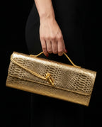 Vivienne Snake Embossed Baguette Bag