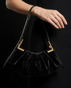 Bellamy Women's Pleated Suede Shoulder Bag