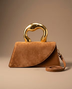 Ashbourne Suede Sculptural Handle Bag