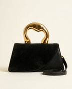 Ashbourne Suede Sculptural Handle Bag