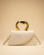 Ashbourne Suede Sculptural Handle Bag