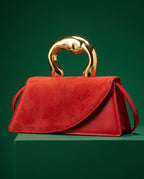 Ashbourne Suede Sculptural Handle Bag
