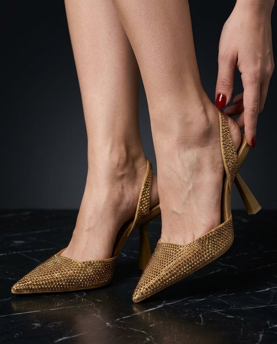 Whitcombe Women's Crystal Slingback Heels