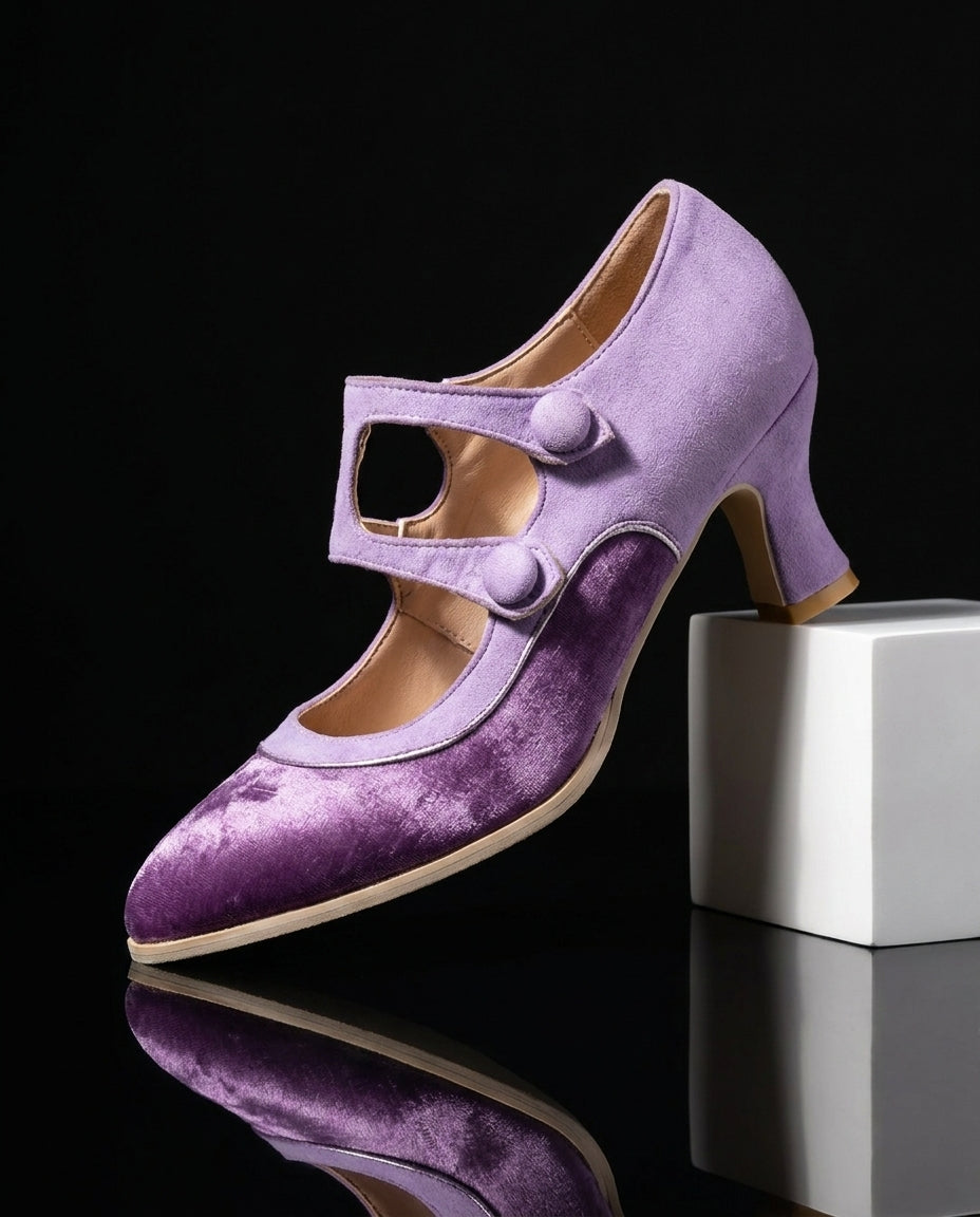 Callister Women's Velvet Mary Jane Heels