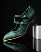Callister Women's Velvet Mary Jane Heels