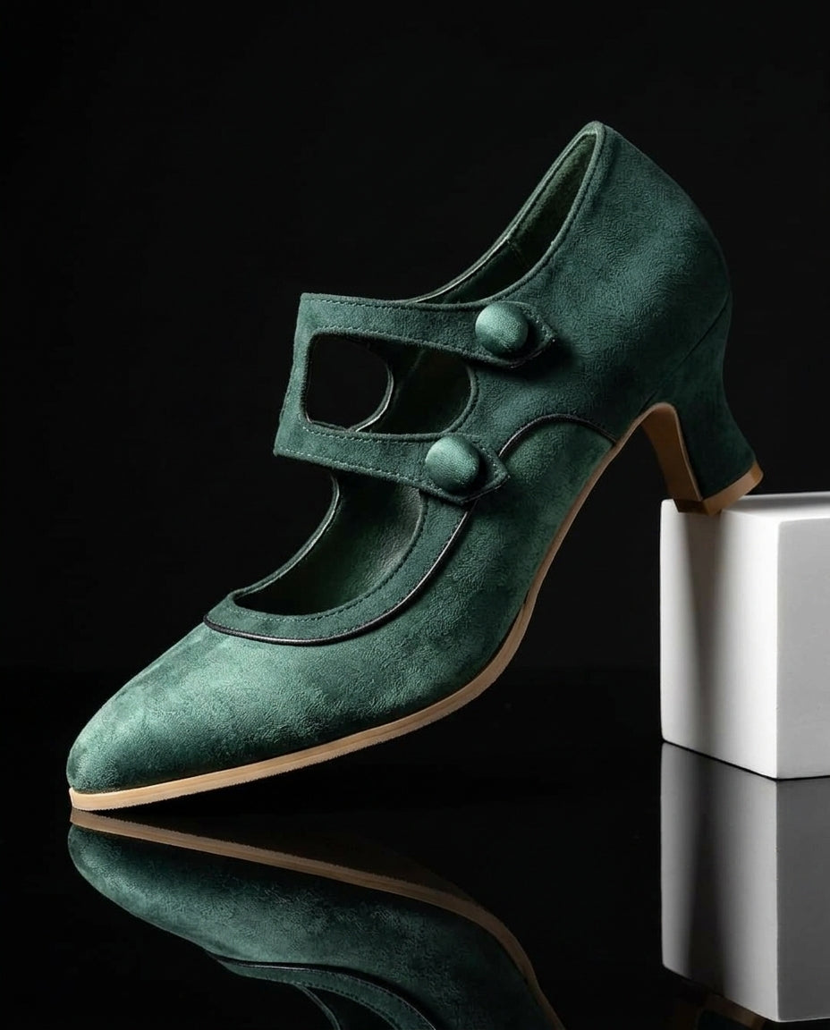 Callister Women's Velvet Mary Jane Heels