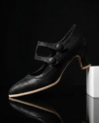 Callister Women's Velvet Mary Jane Heels