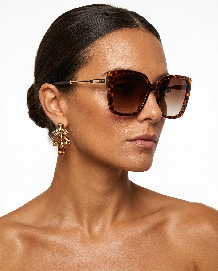 Adaire Women's Tortoiseshell Square Sunglasses