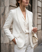 Emilie Women's Tweed Fringe Blazer