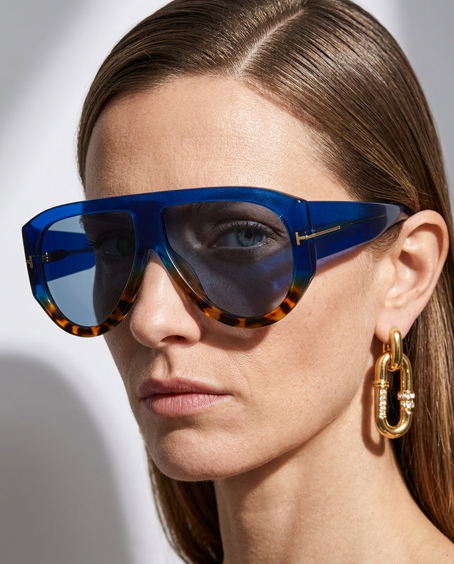 Helen Women's Colorblock Oversized Sunglasses