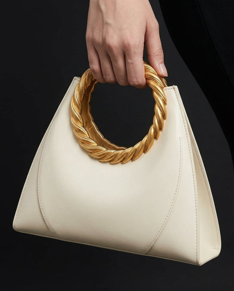 Sienna Women's Twisted Gold Handle Bag