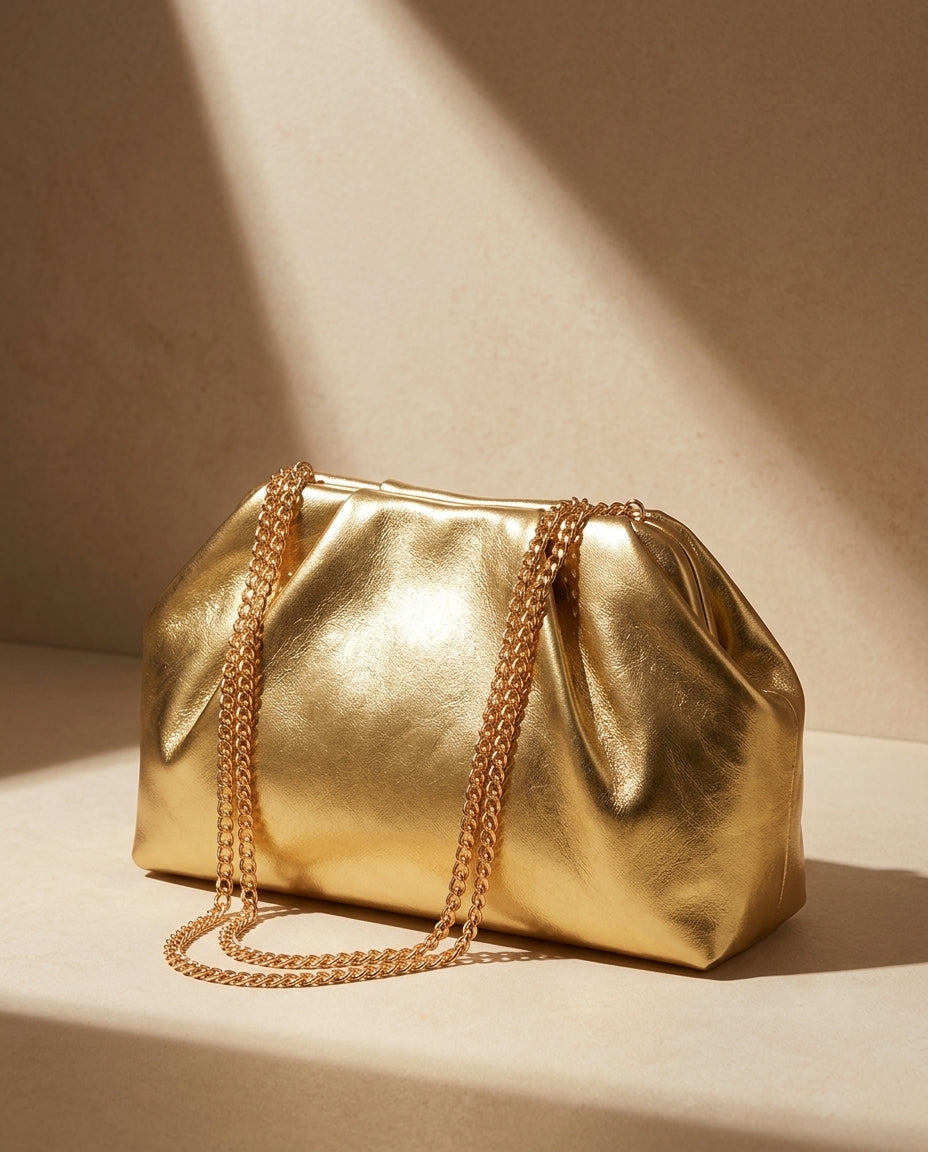 Elyssara Women's Metallic Cloud Clutch