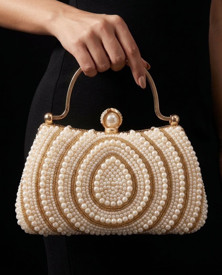 Aveline Women's Pearl Beaded Frame Bag
