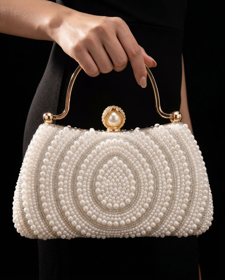 Aveline Women's Pearl Beaded Frame Bag