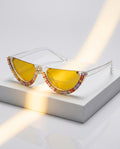 Vela Women's Crystal Half Frame Sunglasses