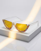 Vela Women's Crystal Half Frame Sunglasses