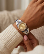 Marielle Women's Enamel Floral Bangle Watch
