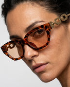 Priya Women's Chain Link Cat Eye Sunglasses