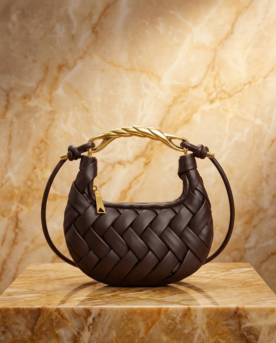 Yvette Women's Woven Twist Handle Bag