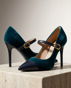 Cassandra Women's Velvet Mary Jane Pumps