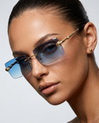 Estelle Women's Rimless Sculpted Sunglasses