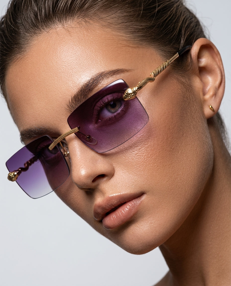 Estelle Women's Rimless Sculpted Sunglasses