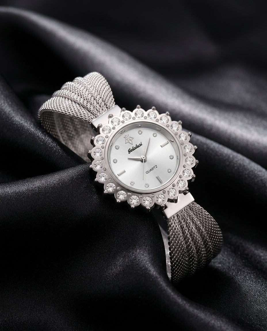 Marisol Women's Crystal Halo Mesh Watch
